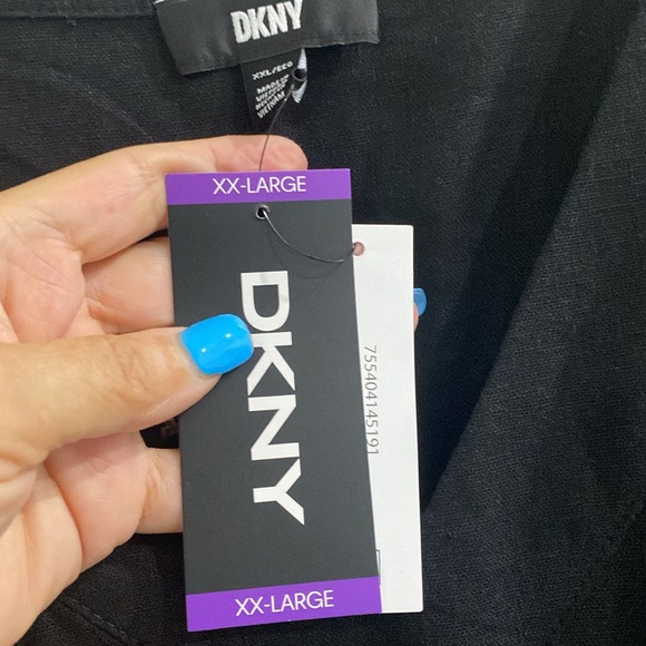 NWT DKNY Black Linen V-Neck Maxi Dress |Size XXL - Picture 4 of 5